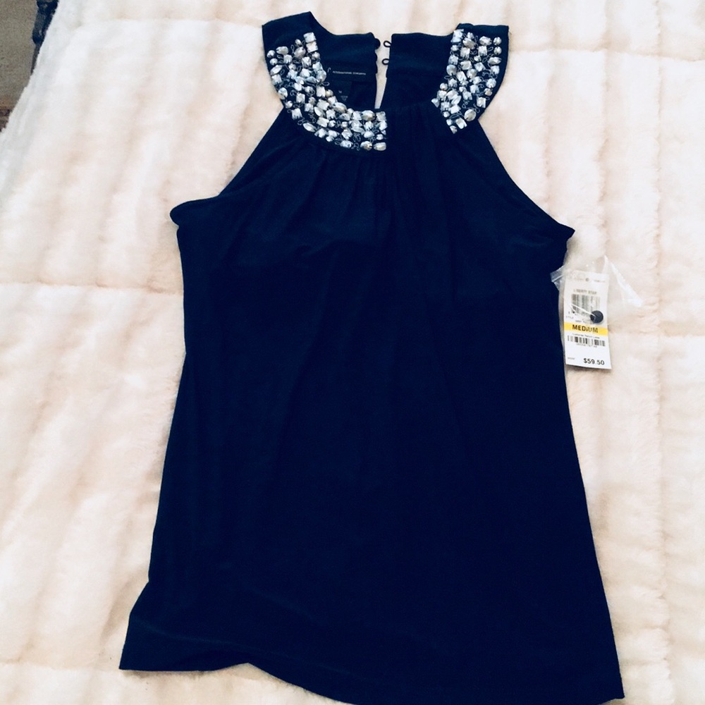 INC jeweled halter top